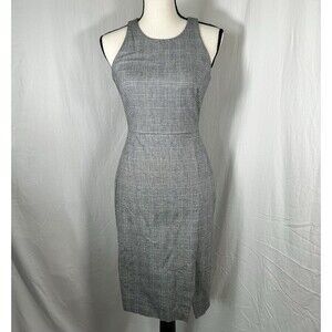 Banana Republic Gray Stretch Sleeveless Sheath Dress Back Zip Office Size 0